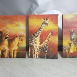 Löwe, Giraffe, Zebrabilder im 3er Set, kein Einzelverkauf

Größe ca. 20x30cm 

siehe Bilder 

Abholort Hockenheim oder zzgl. versicherter Versand 6.-

Privatverkauf daher keine Rücknahme und Garantie