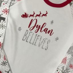 **CHRISTMAS LAUNCH** our gorgeous personalised Christmas pyjamas available in two designs and in sizes from 6-12 months up to 7-8years old. Fully personalised and great quality. £12 per pair with free delivery within 3 miles otherwise postage is £3.50 via Hermes couriers.