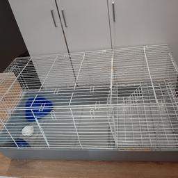 indoor rabbit cage 
sizes are 5ft by 2 and half ft by 2 ft 
very large cage
comes with bowls and water bottle 
needs a good clean 
may delivery locally to leeds