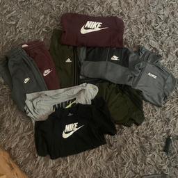 Boys assorted tracksuit all age 12-13 but I think they come small so age 11, good condition plenty of wear left but some might have slight mark or bubbling or fading . Includes 3 full tracksuits 1 track top 1 short sleeve tshirt 1 long sleeve tshirt