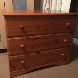 pine chest of drawers in good condition.. 

dimensions: 685mm tall x 440mm deep x 810mm wide

few marks to the top, had repairs done some time ago before I purchased, only selling as redecorated and doesn't match colour scheme. 

still built up, ready for collection. 

check out my other items.