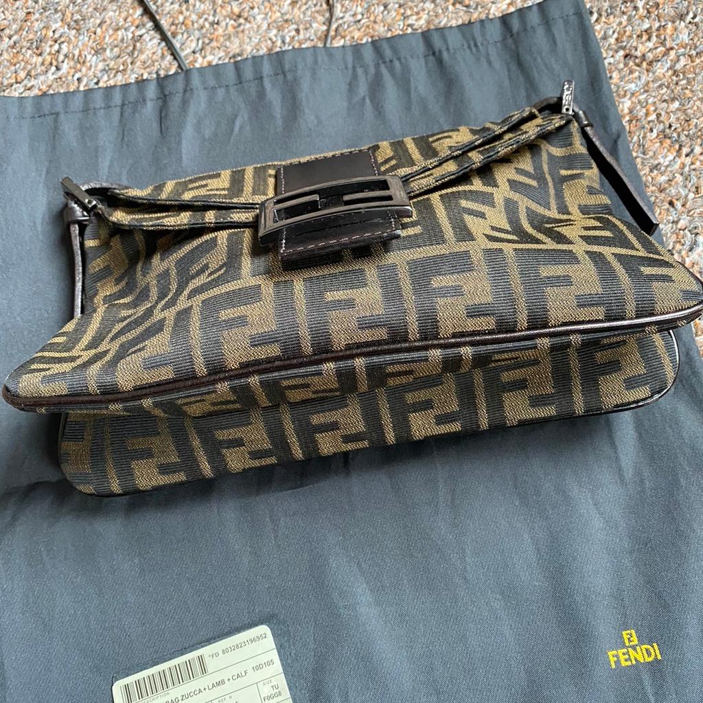 Fendi small spy clearance bag zucca lamb calf