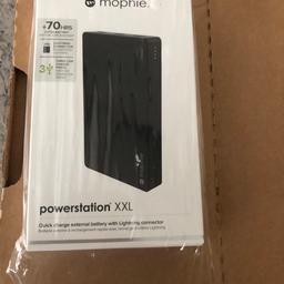 Selling a brand new mophie powerstation bank
It’s the big model so you can charge 3 devices at once 70 + hours 
Never been used 
Bought from Apple store not needed