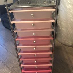 Pink drawers good condition 
Arts and crafts bundle there a mixture of
Diamanté’s 
Tissue paper 
Stickers 
Wooden unicorns
Ribbons 
Butterfly’s 
Xmas craft 
Father’s Day craft 

Collection only x