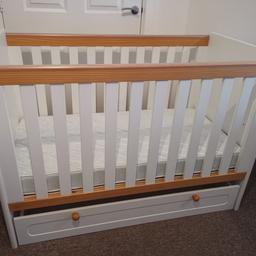 Includes cot, mattress, drawer (for under cot), chest of drawers with removable changing unit and wardrobe.
Smoke free home.