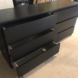 IKEA 6 Drawer Chest in Black.
Excellent condition and fully assembled.

Size:160cm Width 

Height:77cm Height.

48cm : Depth.