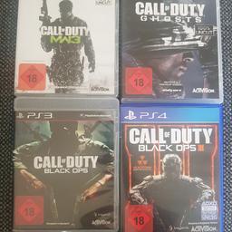 Verkaufe folgende Spiele für die Playstation: 
Modern Warfare 3 (MW3)
Ghosts
Black Ops
Black Ops III 3 

Einzeln oder zusammen