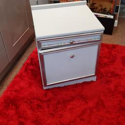 Grey / Silver bedside cabinet.with pullout drawer .or could  be used for storage /Laptop  phone etc.sz  57cms hightx50cms widexx46cmsĺ.BUYER CASH ON COLLECTION  ONLY.