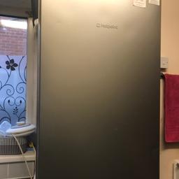 Hotpoint fridge freezer. Works perfectly.The top fridge door opens on its own. The door rubber needs changing. Collection only