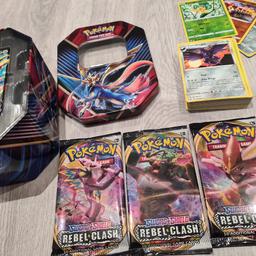 Tin bundle of 3 booster packs, zacian V and 50 cards including 3 reverse holo cards. check out my other pokemon listings.
collection from worcester park