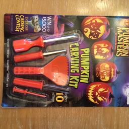 Pumpkin carving kit with tools and 10 patterns x 3 these are from the USA, please note that the competition advertised on the front cover in not applicable, £3 each