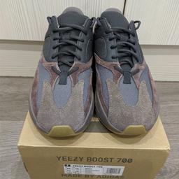 Selling my Adidas Yeezy boost 700 in Mauve.
The shoes is in very good condition like New just used once for few Hours than been in the box.
In size UK 10 (US 10.5)
Bought it from footpatrol UK.
£180.00 collection
£190.00 (Delivery royal mail special next day guaranteed delivery only with UK)