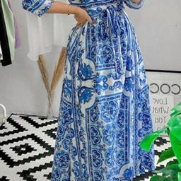 beautiful modest tribal print maxi dress