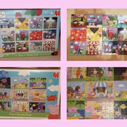 Ben and Holly 12 in 1 - all pieces there. - excellent condition
Peppa Pig 9 in 1 - missing one piece in the 50 piece picture.