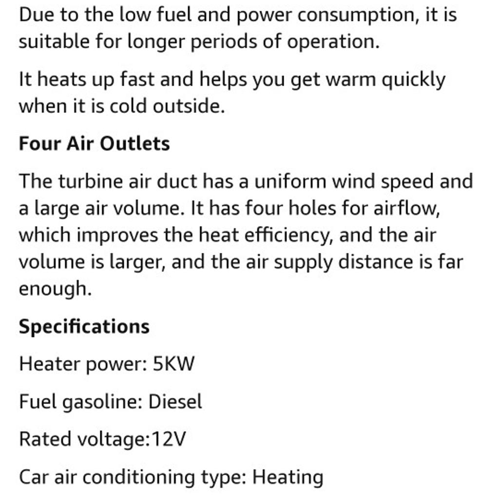 Air heater KW 2.0 5.0 8.0 manual in SK12 Stockport for £80.00 for sale