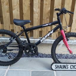 Boys Huffy Rustler Bike in good used condition and in full working order 20 inch wheels 12 inch frame fitted with a brand new saddle and handlebar grips 6 speed twist grip gears for ages 7-9 
£35 ono Almondbury Huddersfield