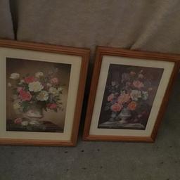 These are two pictures of  flowers signed by Albert Williams. They are both in  wooden frames. £3.50 each or both for £5.00