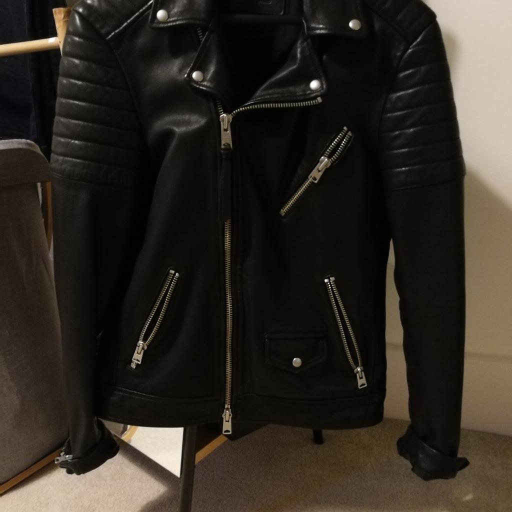 All saints outlet leo leather jacket