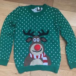 Reindeer Christmas Jumper Age 9-10. Collection from Wigston LE18. Good condition. Hardly worn. £3