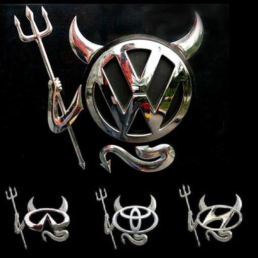 Vehicles Cornwall Bugle - Cornwall - Photos for Silver 3D Metallic Devil Logo Decal Sticker