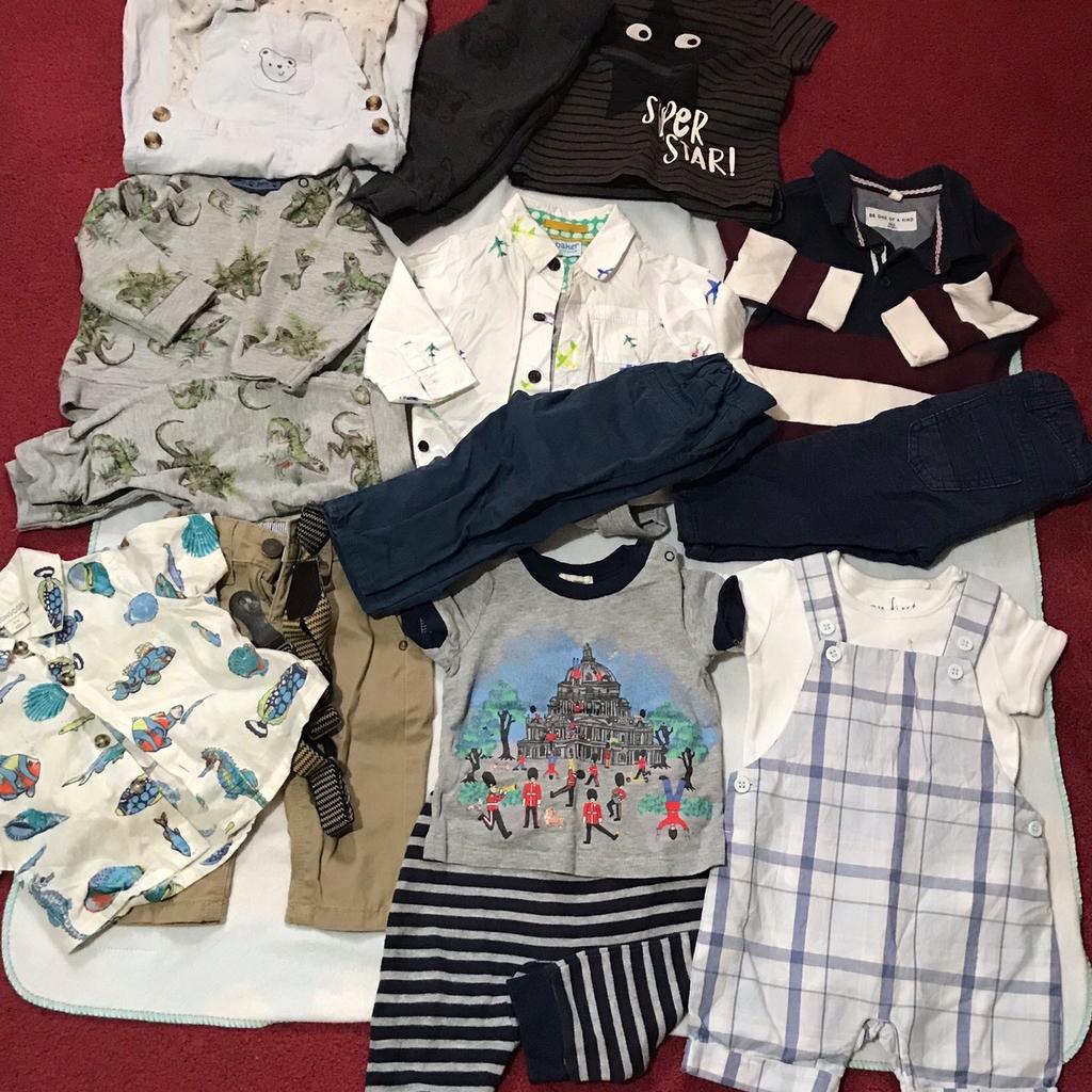 Very good condition hardly worn baby boy clothes. Size- 3/6 months . Brand- monsoon/ mothercare/Next/ Ted Baker/ M&S. Smoke, Covid and pet free home collection or postage with postage cost.
