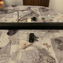 LG 2 Channel Soundbar 50W (LG LAS160B)

Has been barely been used, works perfectly.

Can be connected using Bluetooth or optical (cable required)

Comes with the remote.

880 (w) x 90 (h) x 62 (d)