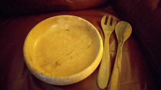 Buy & Sell Merseyside Saint Helens - Photos for wooden bowl & serving spoon/fork