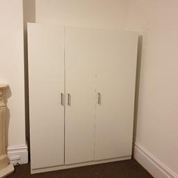 Large Ikea wardrobe with 3 doors. Good  condition, no faults. White. Approx dimensions in CM. Height 180 x Width 141 x Depth 51. QUICK SALE. NO TIMEWASTERS PLEASE. CANNOT DELIVERY. COLLECTION ONLY. 