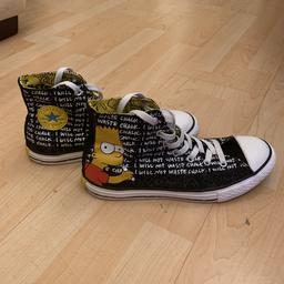 High top Converse with Bart Simpson print. Used but in very good condition.