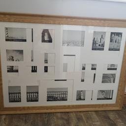 Large multi photo picture frame, light oak with glass front. 44in x 32in. can be displayed portrait or landscape.
Collection only.