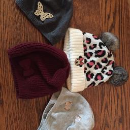 Four girls winter hats age 1 to 4 years
All years but in good condition
From a smoke and pet free home
Mini mouse hat is age 4 to 8 years but comes very small so I’d say more age 1 to 4.
Open to offers