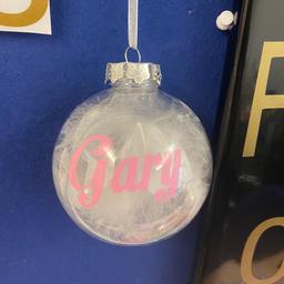 Here we offer personalised baubles any name/logo 
Please check out our other items