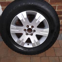 Nissan Navara pathfinder wheel and Goodyear wrangler tyre, both in excellent condition with lots of tread depth. Bargain