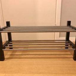 Shoe rack from Ikea.
79cm length x 32cm depth x 37cm height
With some scratches, otherwise still in great condition .
Available for pick up in KTH / Tekniska Högskolan area.