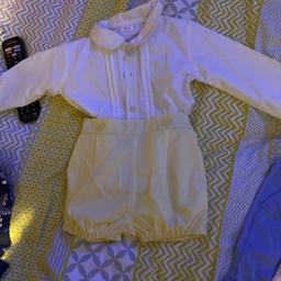 Brand new lemon and white shirt and short set age 2/3 cost £35