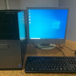 Dell Optiplex 3020 Plus Monitor

Intel i3 4130 3.40GHz
8GB DDR3 Ram
230 GB Harddrive
WiFi enabled but runs best on Ethernet.

Windows 10 and Office installed. 

Complete with Keyboard/Mouse 
VGA cable and Power Cables.