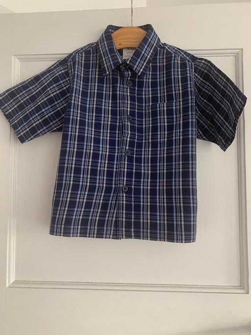 Buy & Sell East London Redbridge - Photos for Boys Checked Cotton Blue Shirt Age 3-4