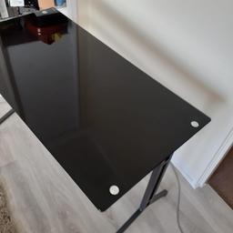 Black glass desk