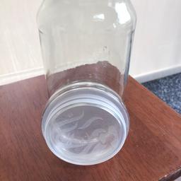 I have 7 large glass storage jars for sale, £1 each of £5 for them all