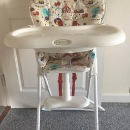Infant fold down Waterproof high chair ,
Completely washable all clips off( extendable table)