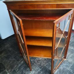 Glass fronted cabinet with 3 adjustable shelves.... FREE TO COLLECTOR.... its not particularly heavy but will need TWO people to move as I can't help...... If you mess me about with collecting you lose it
