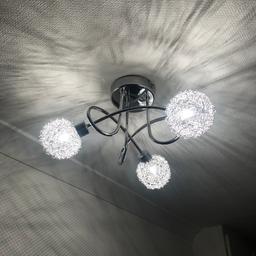 B&Q Caelus Chrome Effect 3 Lamp Ceiling Light. Used but in like new condition. From smoke free home. Collection in person only
