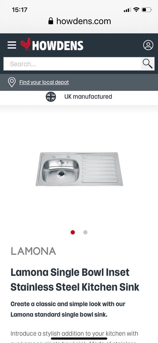 Buy & Sell Hampshire Hart - Photos for HOWDENS LAMONA STAINLESS STEEL SINK