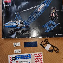 Lego technic crawler crane 42042, age range 10-16.  I bought this set for my son a couple of years ago but it has never been built. The lego has been kept altogether in a tub and I have checked and double checked to ensure all the pieces are there. This is a large lego set containing 1401 pieces. Collection is available. 
Thank you for looking.