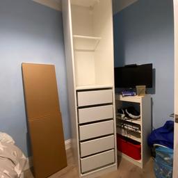 IKEA pax unit - I have 2 hanging rails in it and 5 draws and the shelf

Have used it for 12 months but realised my son never hangs anything up and still just slings it all in the bottom 🤯 so have now got large draws.. there is a small mark on the top right back corner

Great condition collection Gillingham not far from the star/ b&q

235H 58D 50W

Unit RRP £50
Rails RRP £10 x2
draws RRP £20 x5
shelf RRP £10 x1

Total £180

Sell for £65 poss delivery of local for £5