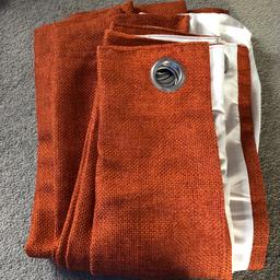 Eyelet burnt orange curtains. Fully lined. Excellent condition. From dunelm. Measurements in the pics!