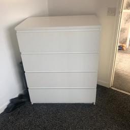 White ikea draws in perfect condition other than the chip on top of the draws  as shown in pictures collection only ls13