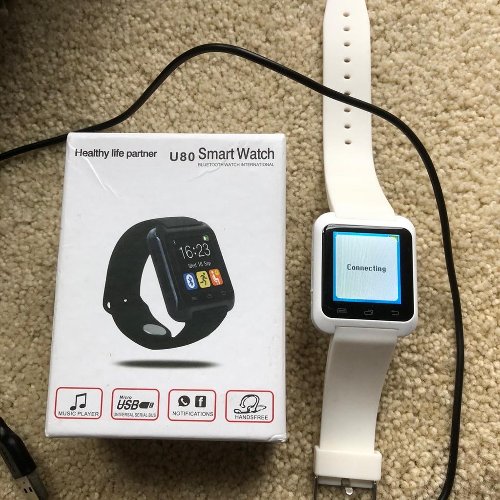 U80 smart watch Bluetooth Answer dial calls. Music. Pedometer and others in original box.