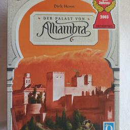 ALHAMBRA Palace of Alhambra Board Game 
this is the base game "Granada"

GERMAN

content in very good condition, like new. Box condition SEE ON PICTURES

Granada, 1278. At the foot of the Sierra Nevada mountains, one of the most exciting and interesting project of the Spanish Middle Ages begins: the construction of the ALHAMBRA.

The best master builders in the whole of Europe and Arabia want to demonstrate their skill.