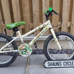 Girls Apollo Woodland Charm Bike in good used condition and in full working order 18 inch wheels 10 inch frame for ages 5-8 
All bikes come with a free puncture repair kit untill Christmas 
£30 ono Almondbury Huddersfield